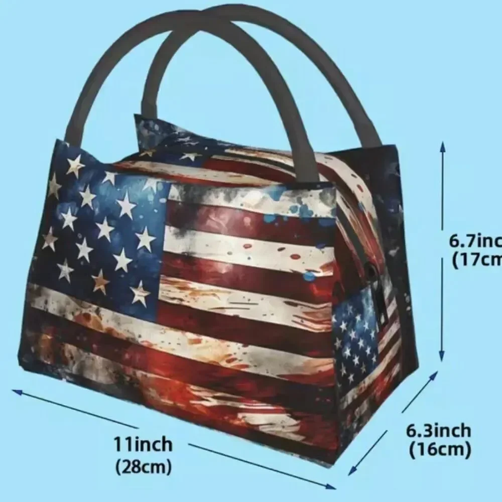Old Glory Stars & Stripes Insulated Lunch Bag – Reusable Cooler Tote